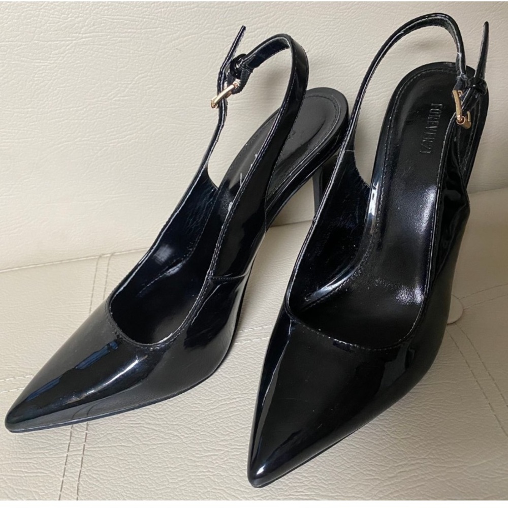 Black Sling Back Heels